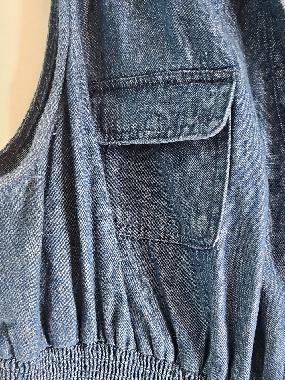 Kings Road 100% ShellCotton Sleeveless Dark Blue Denim Zip-Front Dress - Picture 4 of 9